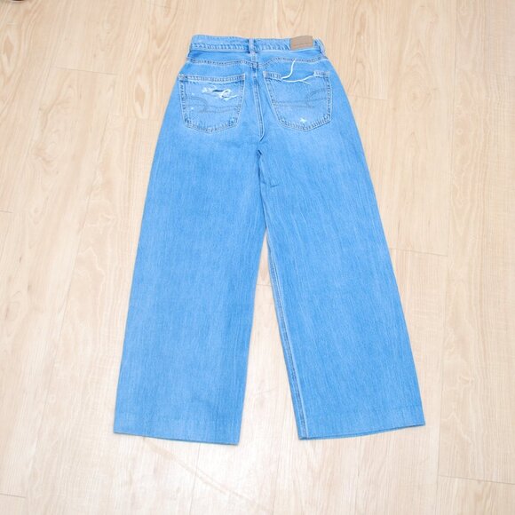 American Eagle Big Girl/Women Wide Leg Jeans PreOwned Size 00 - Picture 4 of 6